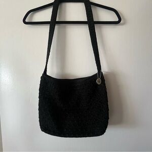 The Sak Black Crochet Shoulder Bag